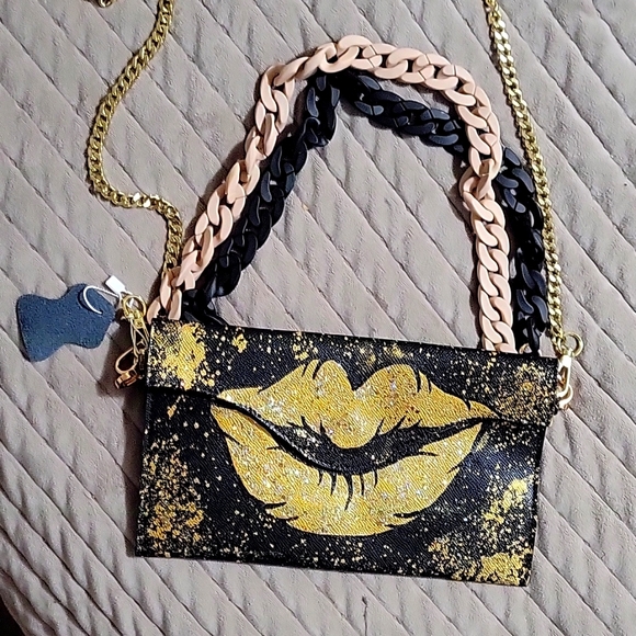 ❤️👛👜 ANCA BARBU HAND PAINTED BAG 👛 - Picture 1 of 5